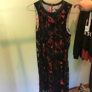 Black and red cocktail dress